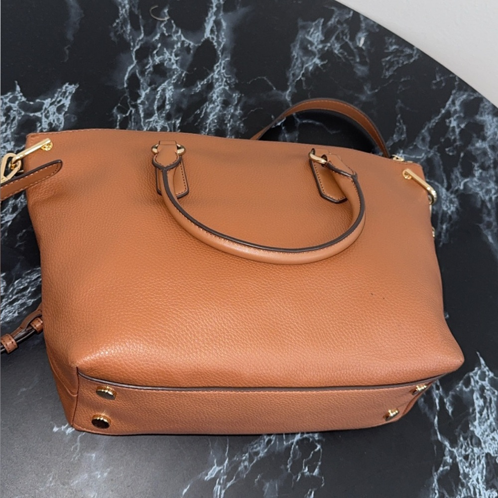 MICHAEL Michael Kors Elson Large Convertible Satchel in Brown Luggage AUTHENTIC - Picture 7 of 16